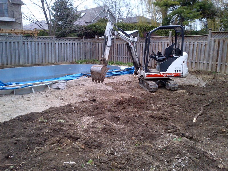 Excavation and base prep for a new patio